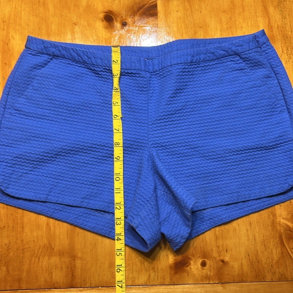 Lilly Pulitzer Coastal Preppy Callahan Blue Seersucker Shorts Side Zip Classic - Picture 4 of 6